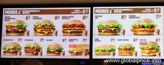 Fast food in Paris, burger king prices
